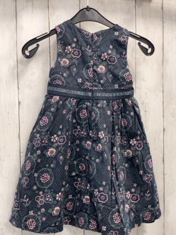 S´ Oliver  Kleid  Gr. 104  grau kiwi Punkte + rosa kiwi Blumen 