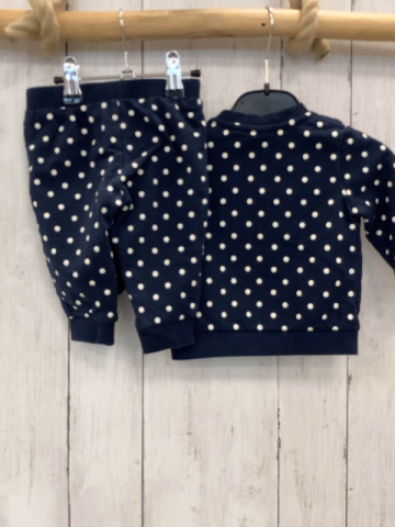2tlg  Pullover + Jogginghose  Gr. 62  blau weiße Punkte 