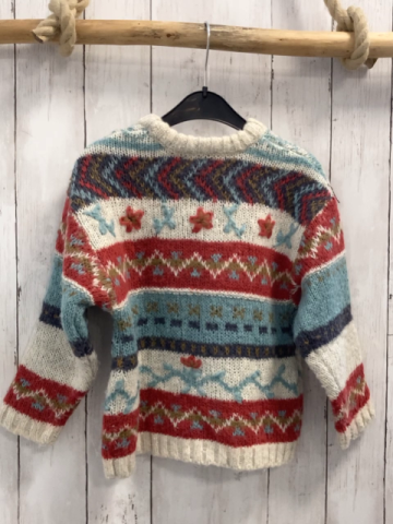 Zara  Pullover  Gr. 110  mint rot weiß blaue Streifen mit Muster Strick