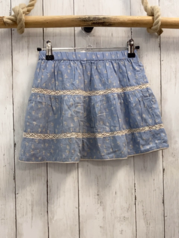 H&M Rock Gr. 122  blau Blumen Häkelei