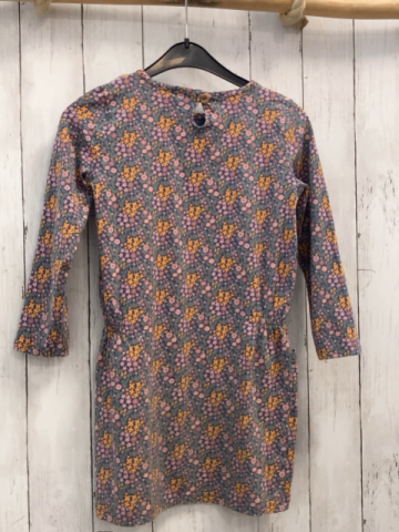  Kleid Gr. 122  blau senf rosa Blumen