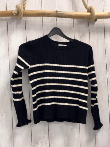 H&M  Pullover  Gr. 122  schwarz weiße Streifen Rippen