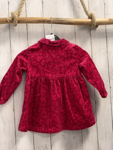 Benetton Kleid  Gr. 92  aubergine Kord pink Druck