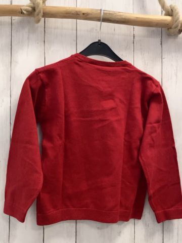 H&M  Pullover  Gr. 122  rot Strick Einhorn mit Glitzer+ Weihnachtsmütze 