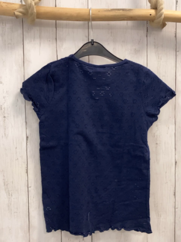 neu  T-Shirt  Gr. 128  blau Lochstickerei 
