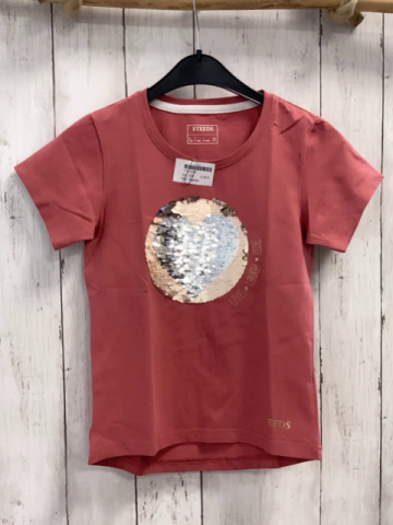 Steeds  T-Shirt  Gr. 128  altrosa Pailettenkugel Schrift 