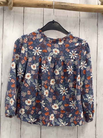 Vertbaudet  Bluse  Gr. 104  blau Blumen 