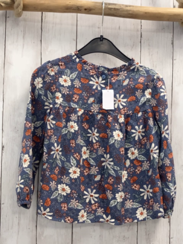 Vertbaudet  Bluse  Gr. 104  blau Blumen 