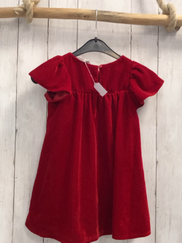 H&M Kleid  Gr. 98  rot Samt Pailetten 