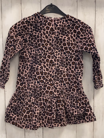  Kleid  Gr. 110  rosa Rippen  schwarz braun leoprint 