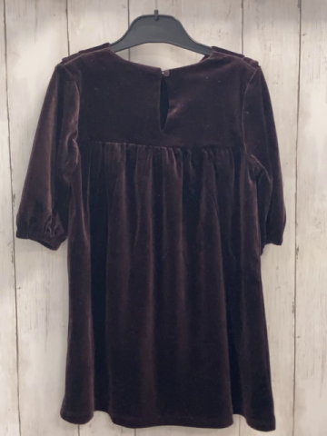 Vertbaudet  Kleid  Gr. 110  aubergine Nicky Glitzerpunkte Rüschen 