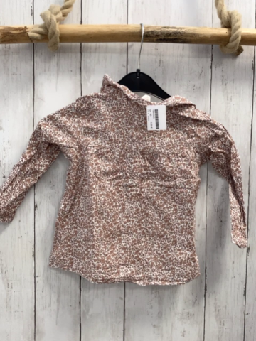 H&M  Bluse  Gr. 80  weiß hellbraune Blumen 