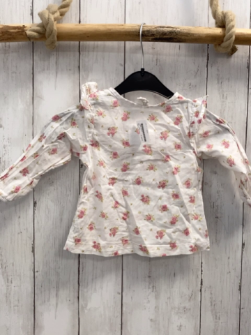 H&M  Bluse  Gr. 74   weiß Blumen Rüschen