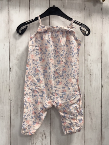 H&M  Jumpsuit Gr. 68  rosa hellblau hellrot weiße Blumen 