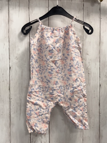 H&M  Jumpsuit Gr. 68  rosa hellblau hellrot weiße Blumen 