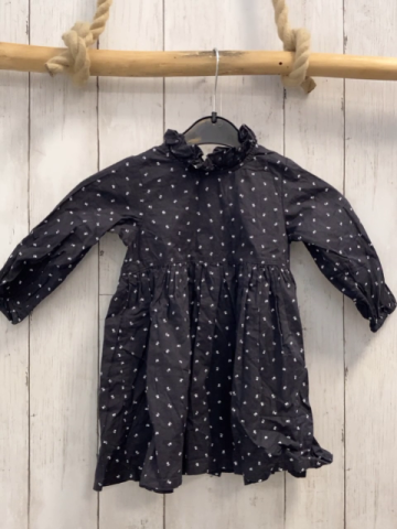 H&M  Kleid  Gr. 80  dunkelgrau weiße Blumen 