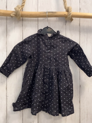 H&M  Kleid  Gr. 80  dunkelgrau weiße Blumen 