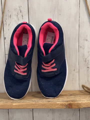 Vty  Schuhe Gr. 36  blau mit Glitzer hellroter Bund weiße Sohle 