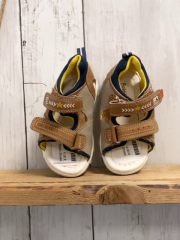 Bobbi Shoes  Sandalen  Gr. 21  sand hellblau blauer Bund weiße Sohle 