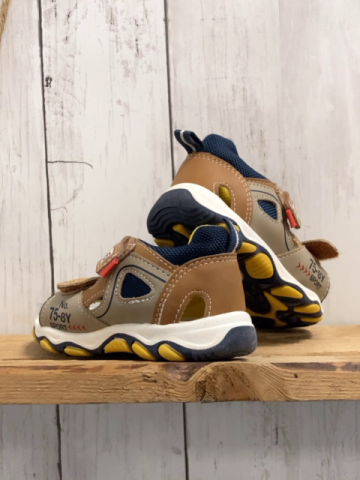 Bobbi Shoes  Sandalen  Gr. 21  sand hellblau blauer Bund weiße Sohle 