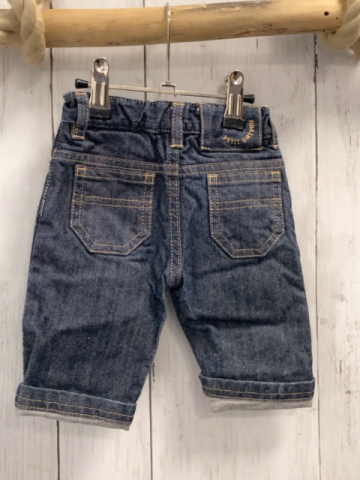 Petit Bateau  Hose  Gr. 56  blau Jeans Umschlag Gummizugbund 