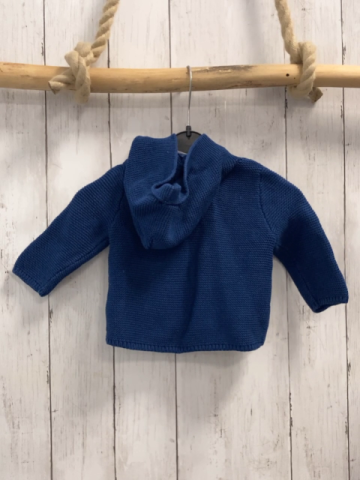   Strickjacke  Gr. 62  blau Kapuze 