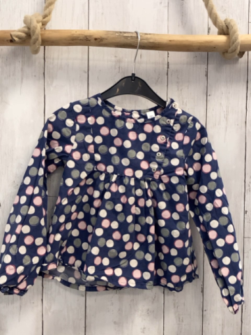 Obaibi Bluse  Gr. 116  blau bunte Kreise