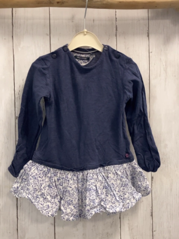 Marc O´ Polo  Kleid  Gr. 74  blaues Oberteil hellgrauer Rock mit blauen Blumen