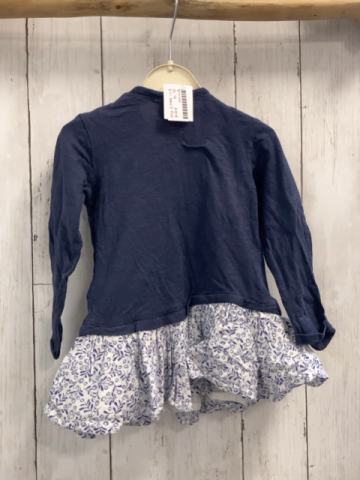 Marc O´ Polo  Kleid  Gr. 74  blaues Oberteil hellgrauer Rock mit blauen Blumen