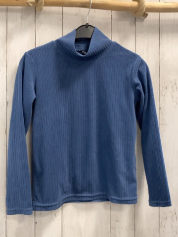 Uniqlo  Pullover  Gr. 146  blau Rippen Nicky Rollkragen 