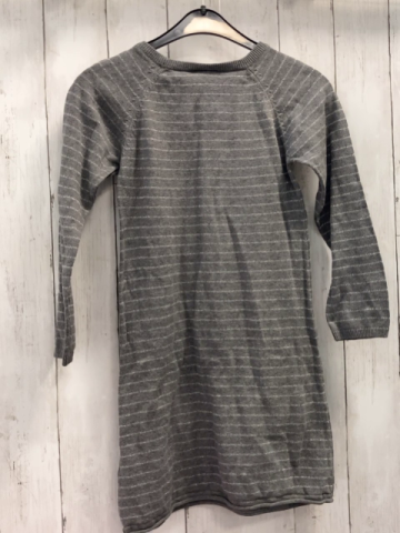 Name it  Kleid  Gr. 128  grau silber Glitzerstreifen Strick 