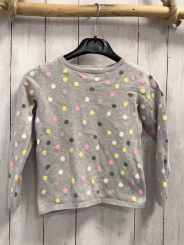 H&M  Pullover  Gr. 110  grau Strick bunte Punkte 