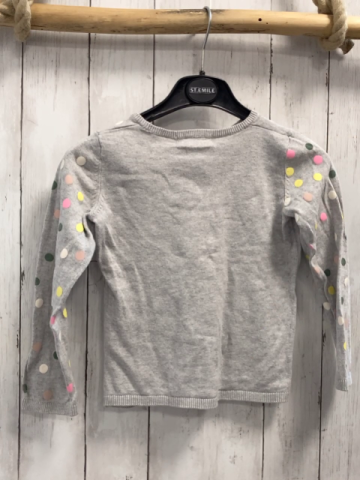 H&M  Pullover  Gr. 110  grau Strick bunte Punkte 