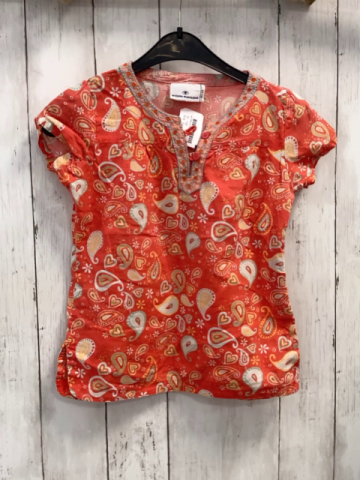 Tom Tailor  Sommerbluse  Gr. 116  hellrot bunter Ornamentdruck 
