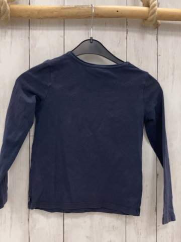 Okaidi  Langarmshirt  Gr. 116  blau Pailettenherz 