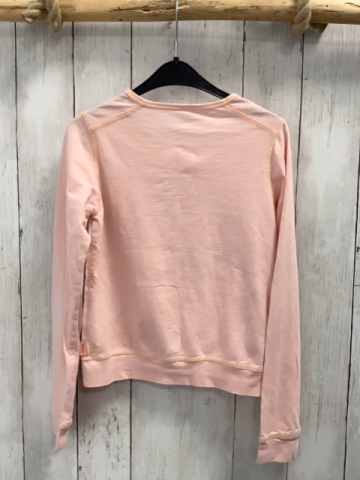 Oilily  Sweatjacke  Gr. 140  weiß lachs Streifen mit Blumen lachs Ärmel 