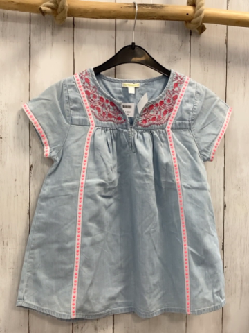 Vertbaudet Sommerbluse Gr. 128  hellblau Stickerei