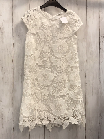 H&M Kleid Gr. 122  weiß Häkelei