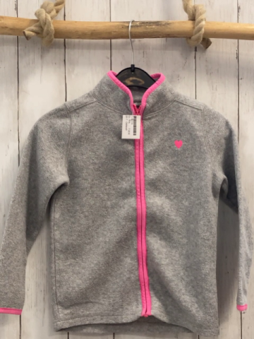 Oshkosh  Fleecejacke  Gr. 116  grau pink Herz + Bund 
