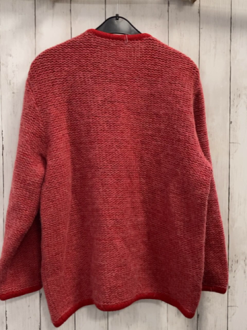   Strickjacke Gr. M rot große Maschen Trachtenstil 