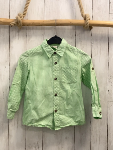 Distler Hemd Gr. 104  grün weiß kariert