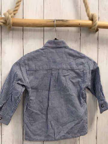 Isar Trachten  Hemd  Gr. 92  blau weiß kariert 