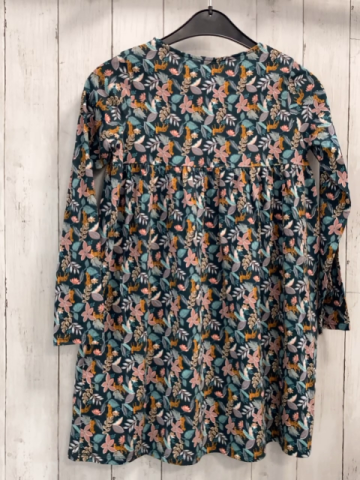 Vertbaudet  Kleid  Gr. 140  dunkelgrün Leoparden bunte Blätter 