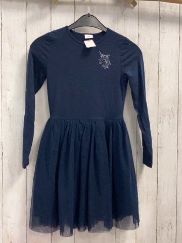 S´Oliver  Kleid  Gr. 140  blau silber Einhorn Tüllrock