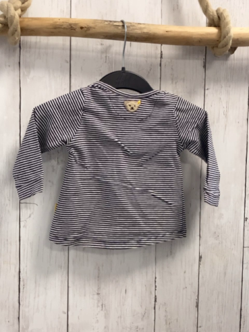 Steiff Langarmshirt Gr. 62  schwarz weiß gestreift Herzen