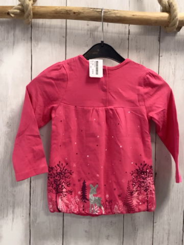 neu Langarmshirt Gr. 92  pink Wald Glitzerreh