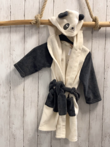 H&M Bademantel Gr. 98  grau weiß