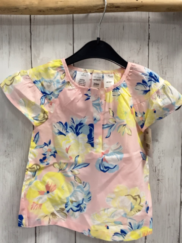 neu Carter´s  Sommerbluse  Gr. 92  rosa große bunte Blume 