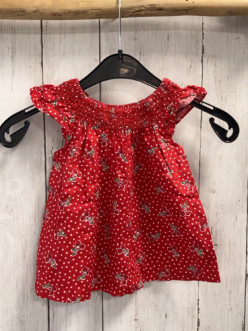 Penelope  Sommerbluse  Gr. 92  rosa Kirschen weiße Punkte 