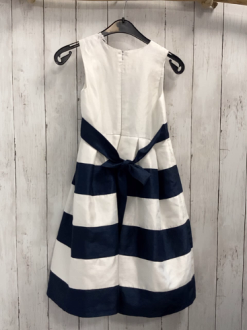Topo  Kleid  Gr. 128  weiß blaue Streifen blaue Schleife 